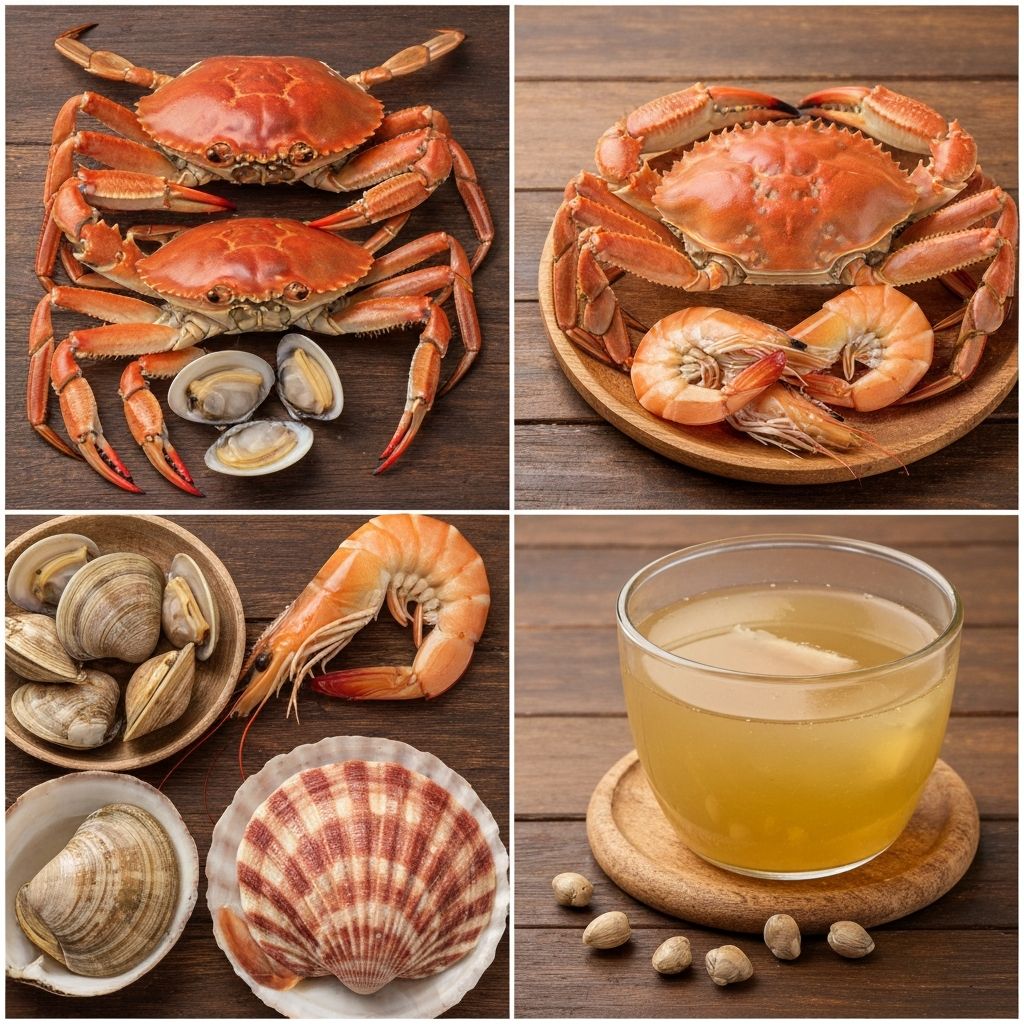 Natural sources of glucosamine, shellfish, bone broth, and healthy food components